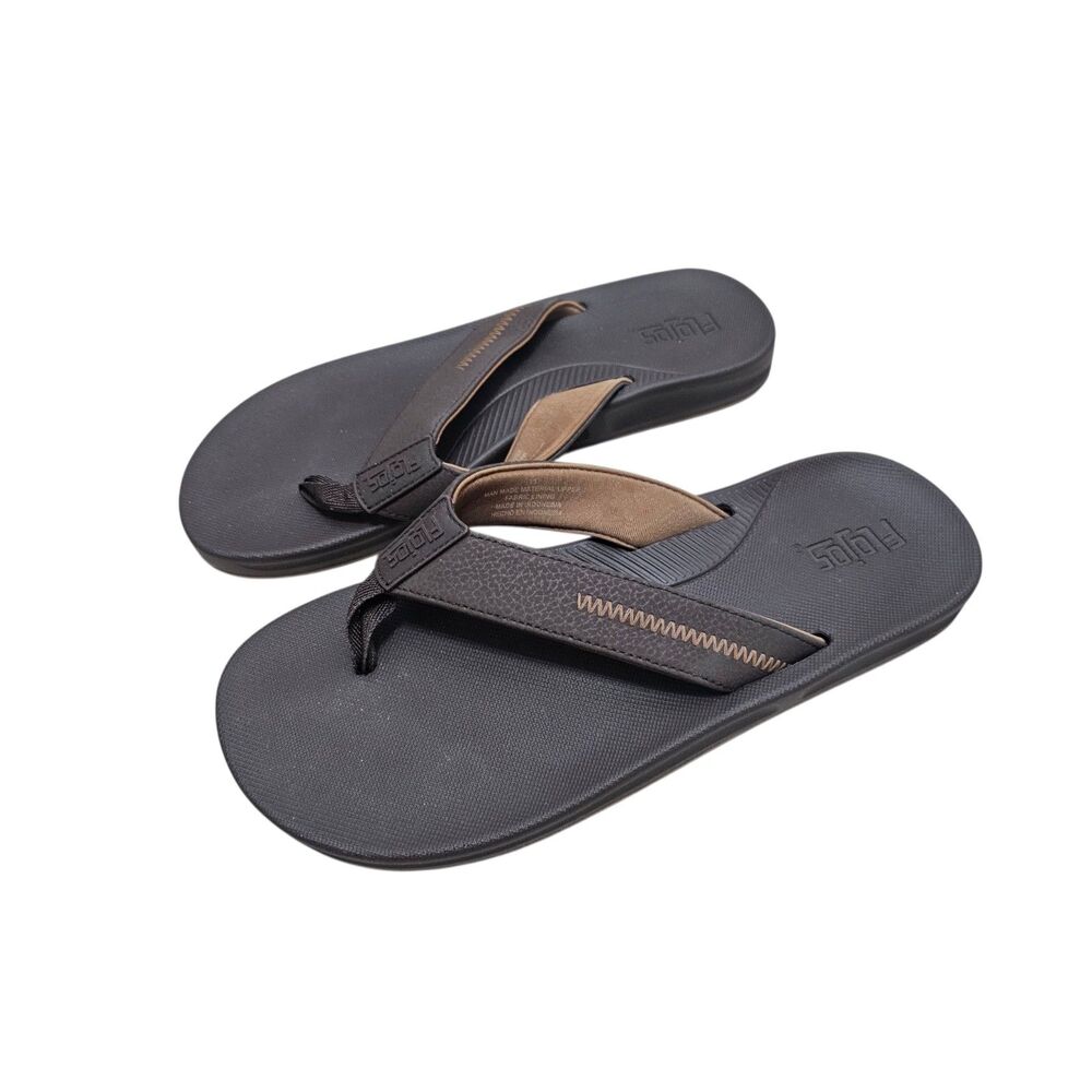 Flojos Men's Flip Flops Brown 11